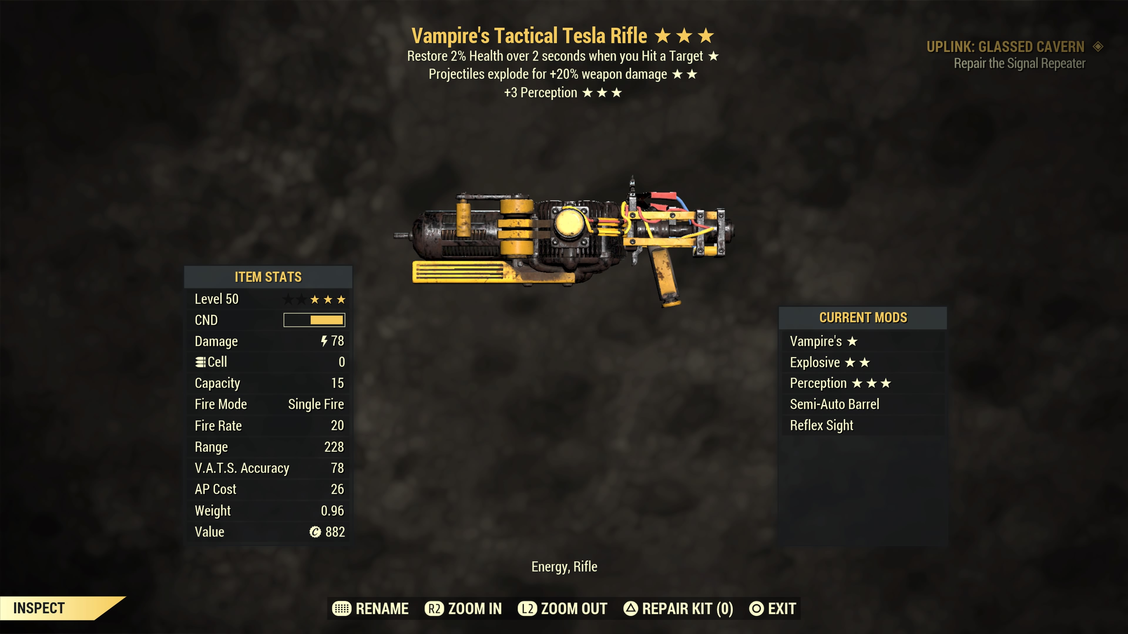 Vampire's【Explosive + Perception】Tesla Rifle